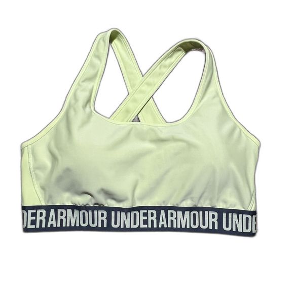 Under Armour Womens Size XL Mid Support Crossback Sports Bra Padding Neon Green - Picture 1 of 7